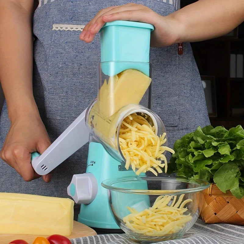 Affettaverdure rotante 3 in 1 – grattugia, affettatrice e tritatutto in uno