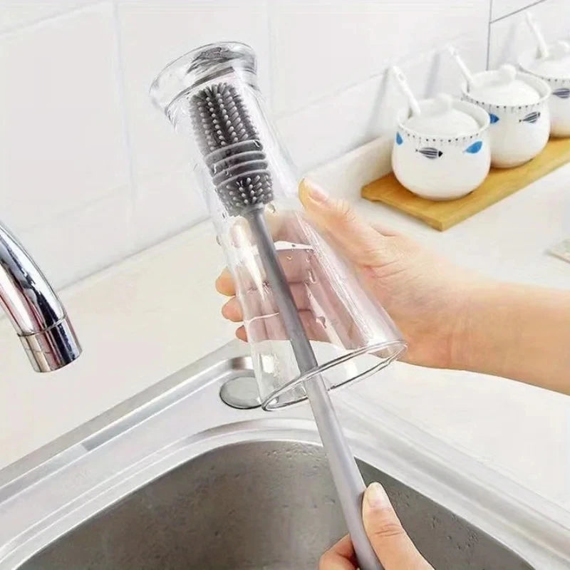 Spazzola in silicone a manico lungo per bottiglie – Pulizia profonda per tazze e thermos
