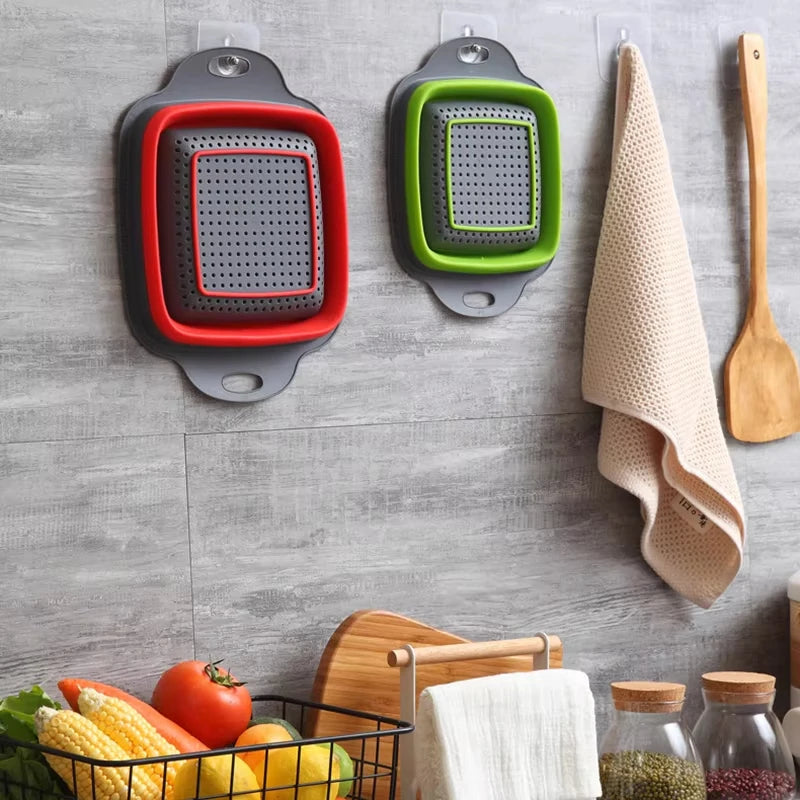 Scolapasta pieghevole in silicone – Colino salvaspazio per pasta, frutta e verdura