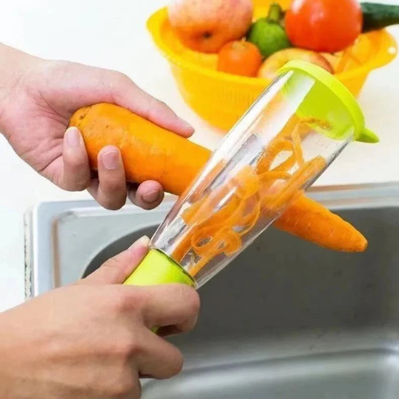 Pelapatate con Raccoglitore di Bucce Incorporato – Pelapatate per Verdure Senza Sporcare