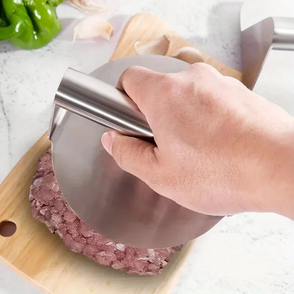 La Pressa Smash Burger che ti dà la crosta perfetta — ogni volta. Acciaio inox 304 professionale. Risultato da ristorante,  direttamente a casa tua.