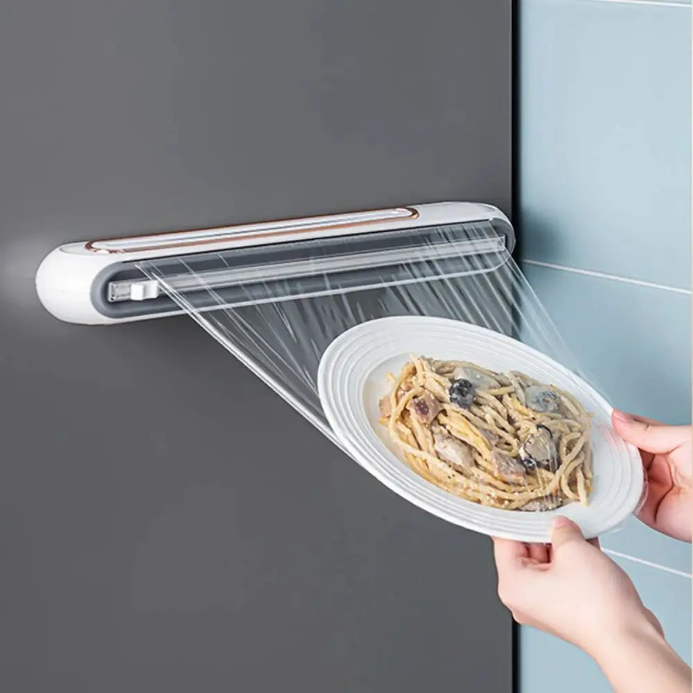 Dispenser Magnetico per Pellicola Trasparente – Taglierina Sicura per Pellicola Alimentare e Alluminio