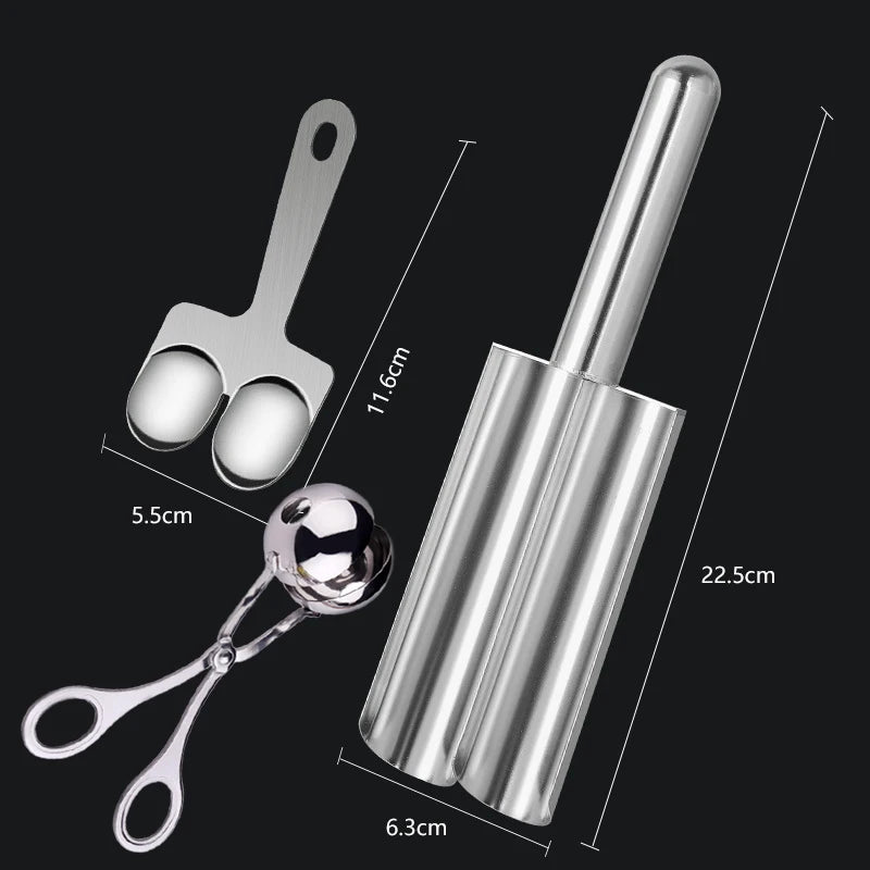 Set di palettine per polpette – Palettina porzionatrice in acciaio inox per polpette uniformi