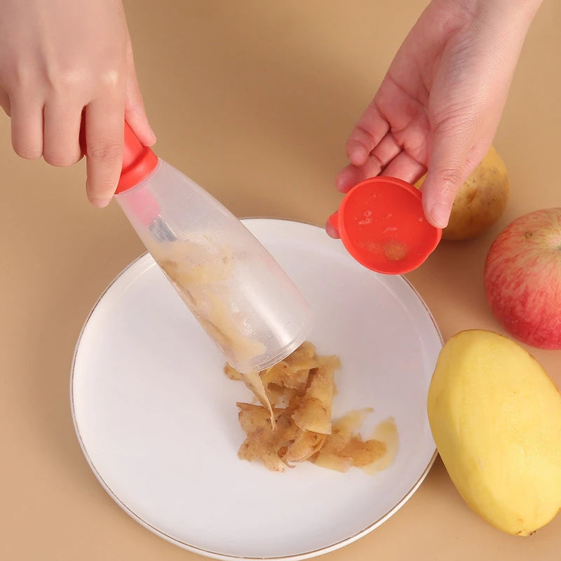 Pelapatate con Raccoglitore di Bucce Incorporato – Pelapatate per Verdure Senza Sporcare