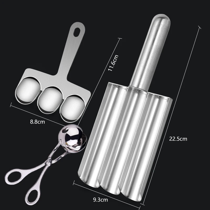 Set di palettine per polpette – Palettina porzionatrice in acciaio inox per polpette uniformi