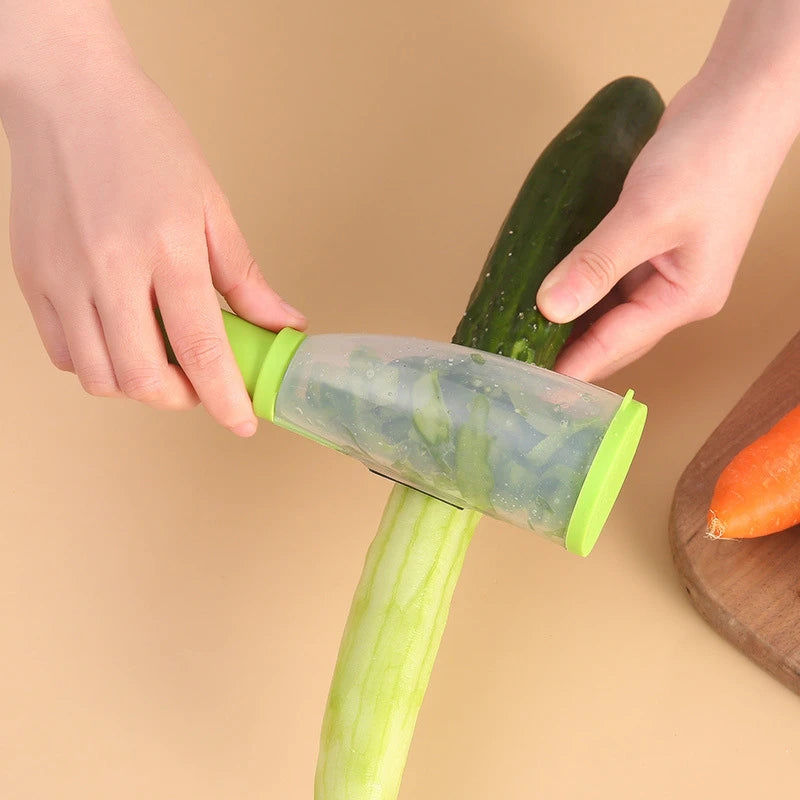 Pelapatate con Raccoglitore di Bucce Incorporato – Pelapatate per Verdure Senza Sporcare