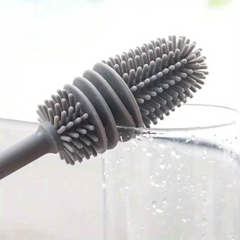 Spazzola in silicone a manico lungo per bottiglie – Pulizia profonda per tazze e thermos