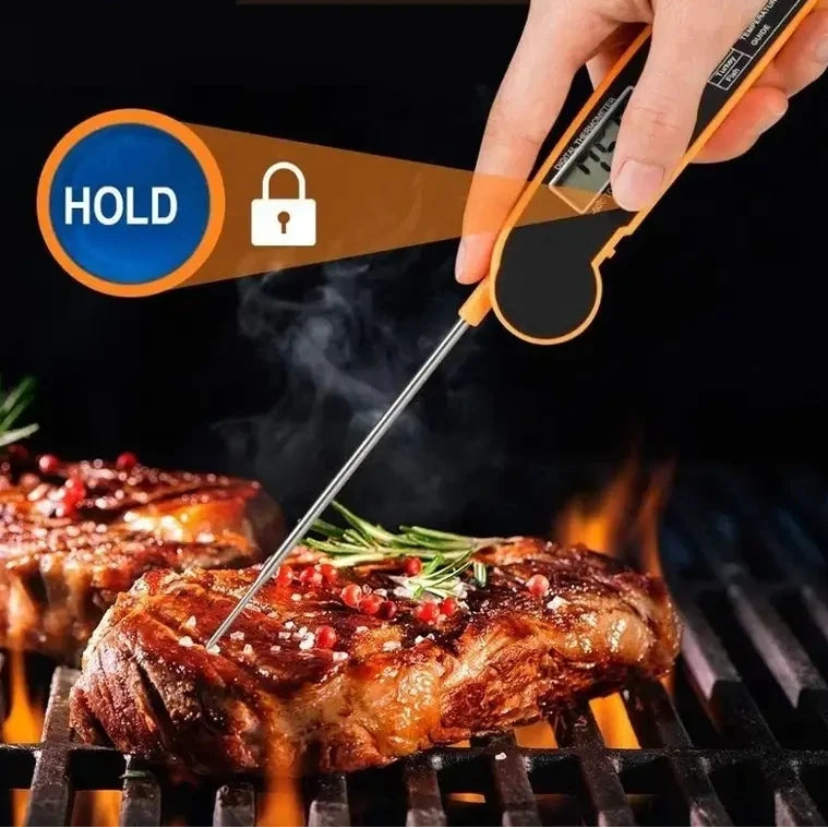 Termometro Digitale per Alimenti a Lettura Istantanea – Termometro da Cucina con Sonda Pieghevole