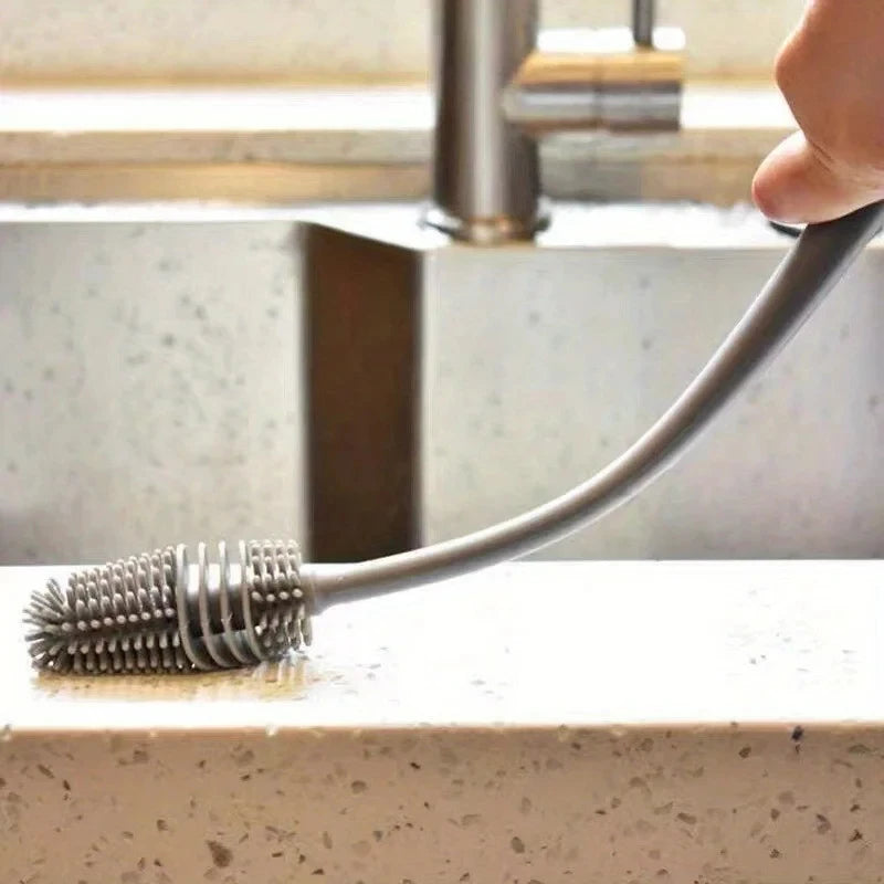 Spazzola in silicone a manico lungo per bottiglie – Pulizia profonda per tazze e thermos