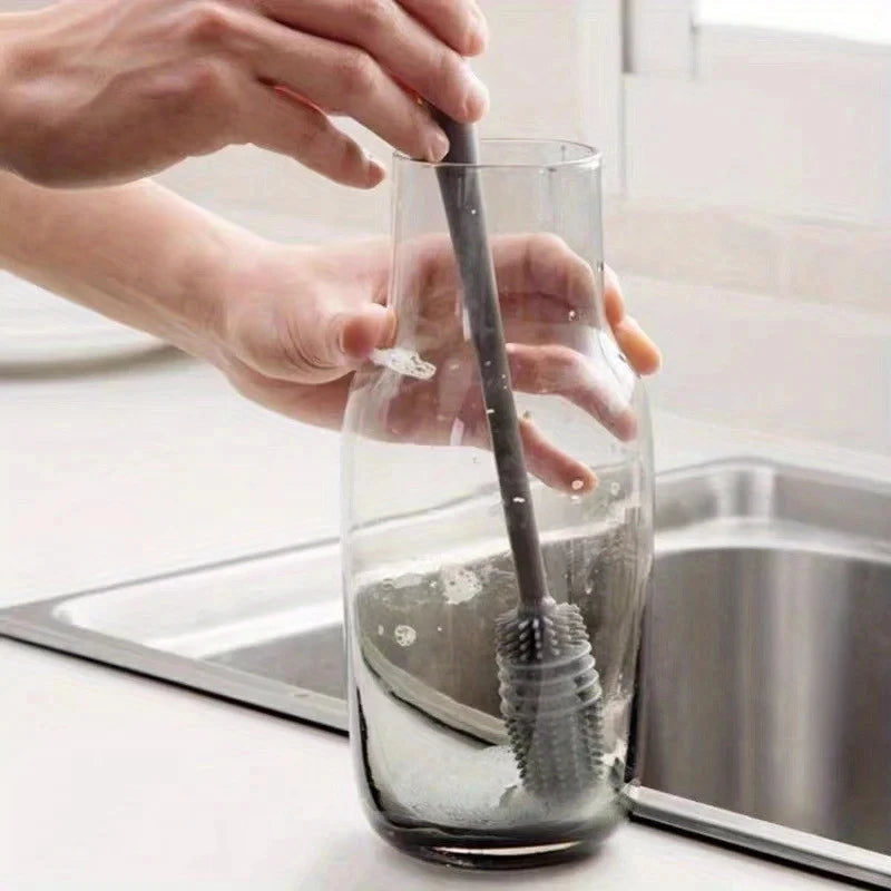 Spazzola in silicone a manico lungo per bottiglie – Pulizia profonda per tazze e thermos