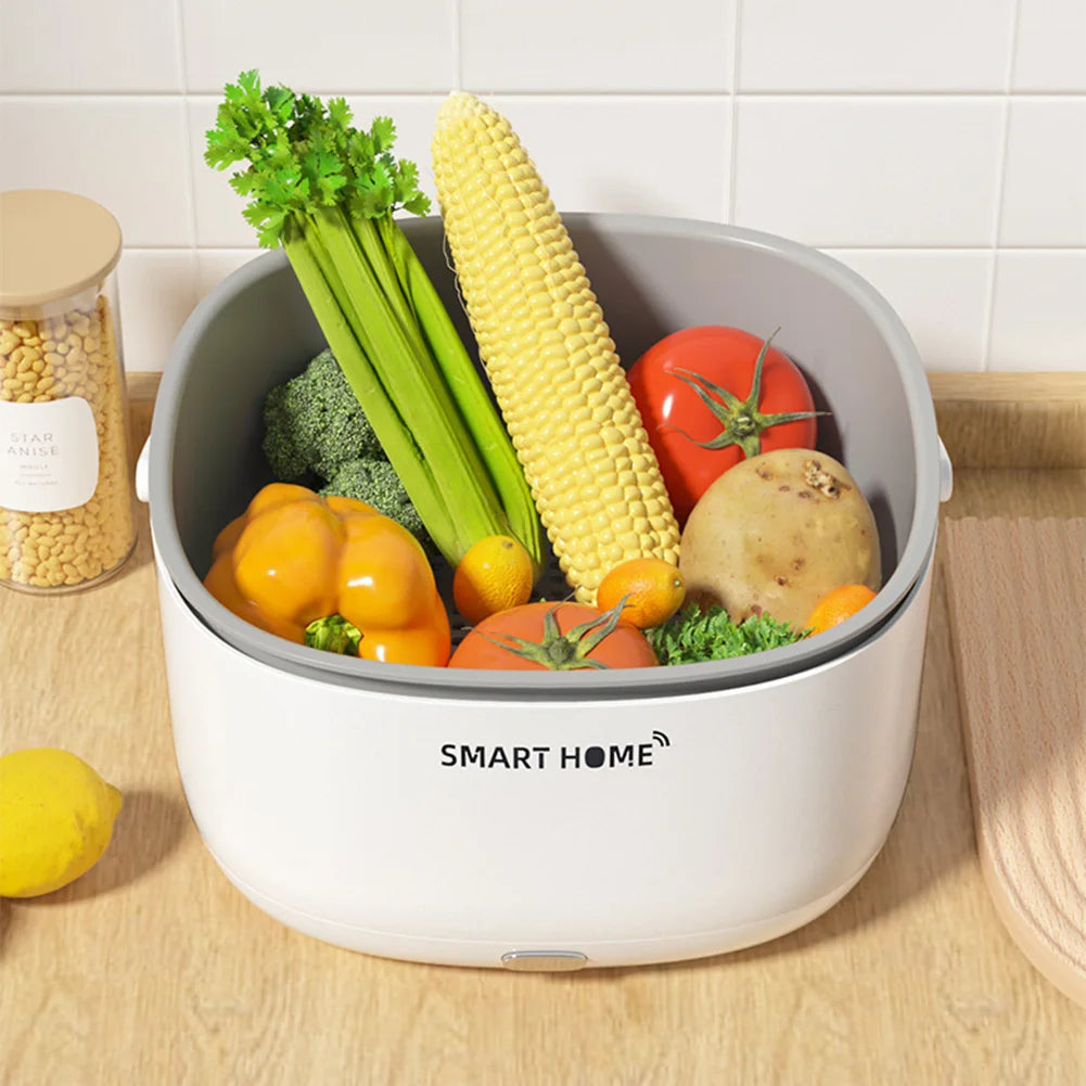Cestello Lavatrice Elettrico a Ultrasuoni per Frutta e Verdura – Pulitore Senza Fili per Prodotti Ortofrutticoli