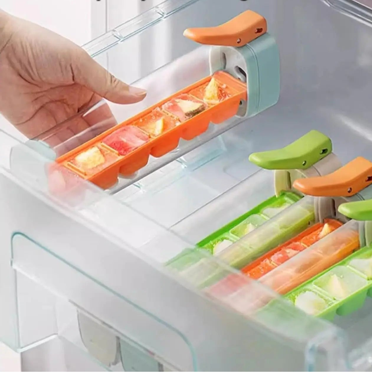 Macchina per cubetti di ghiaccio a pressione manuale – Vassoio per ghiaccio con rilascio a un pulsante