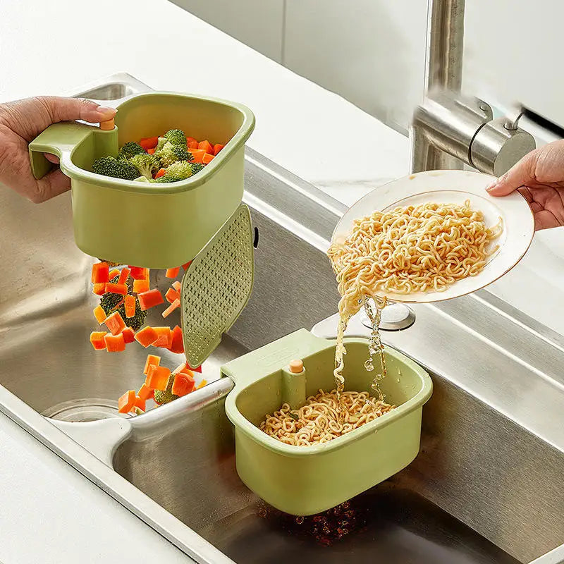 Cestello sospeso per lavello – 2 in 1 Filtro e Organizer per rifiuti alimentari
