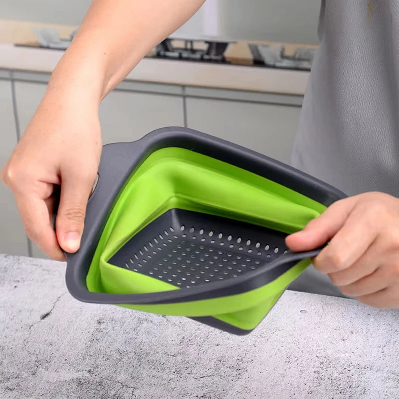 Scolapasta pieghevole in silicone – Colino salvaspazio per pasta, frutta e verdura