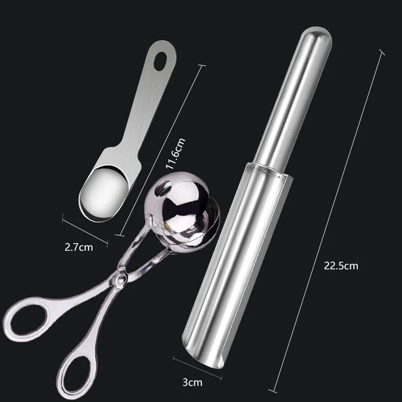 Set di palettine per polpette – Palettina porzionatrice in acciaio inox per polpette uniformi