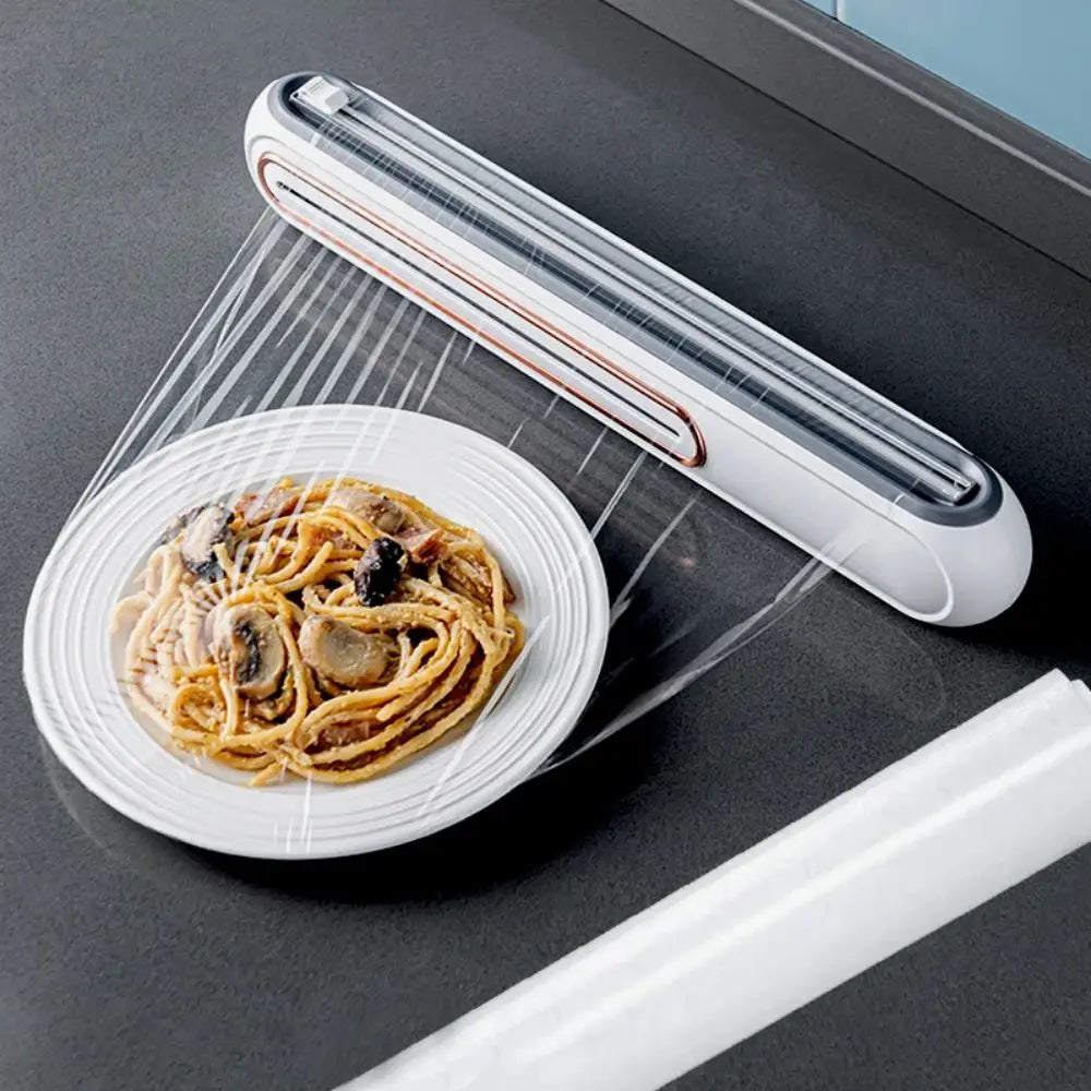 Dispenser Magnetico per Pellicola Trasparente – Taglierina Sicura per Pellicola Alimentare e Alluminio