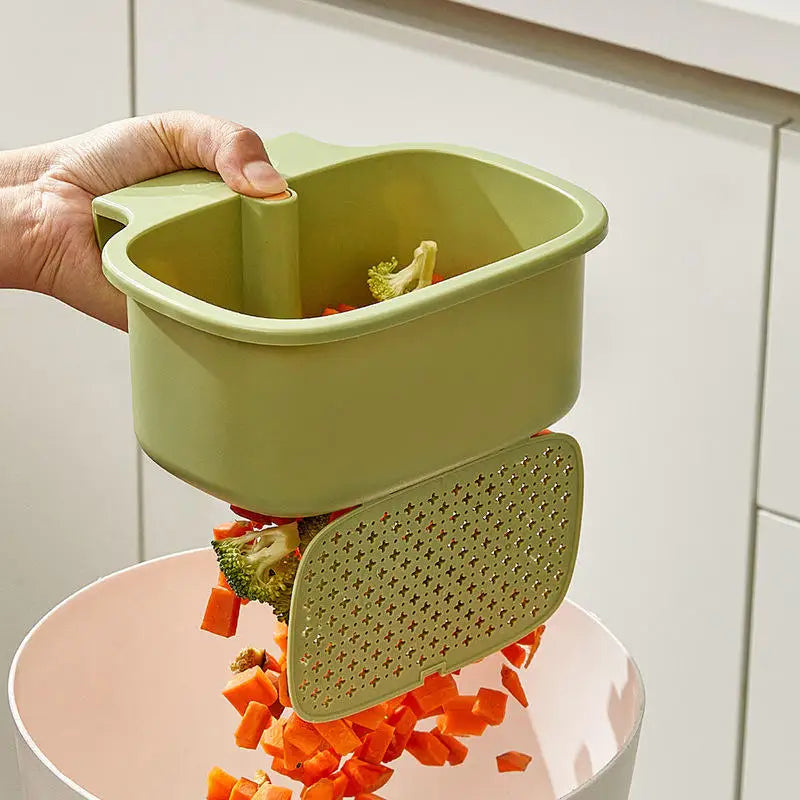 Cestello sospeso per lavello – 2 in 1 Filtro e Organizer per rifiuti alimentari
